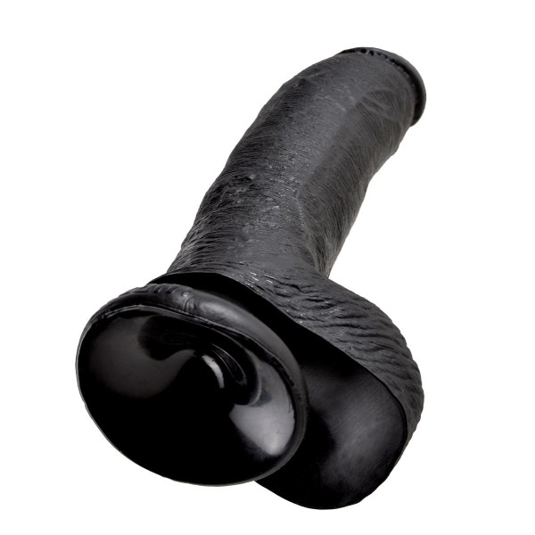 Чёрный фаллоимитатор 9  Cock with Balls - 22,9 см