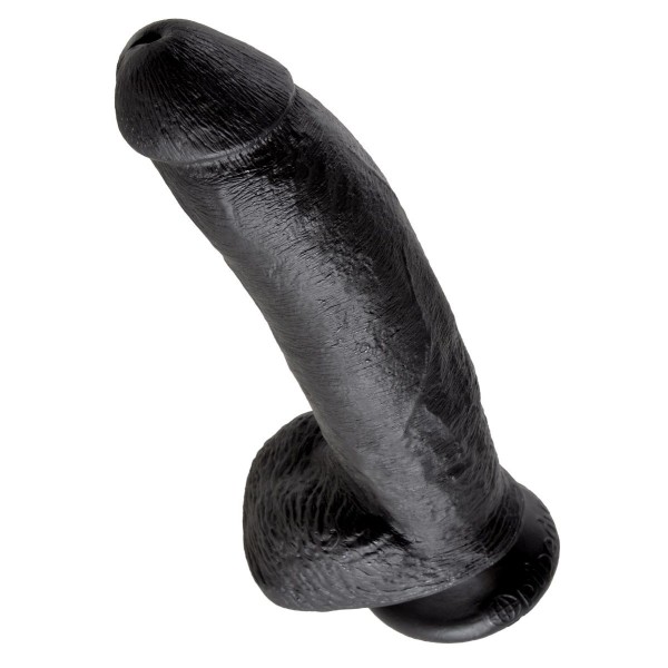 Чёрный фаллоимитатор 9  Cock with Balls - 22,9 см