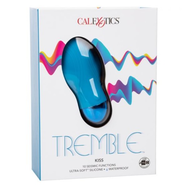 Голубой мини-вибратор Tremble Kiss - 12 см