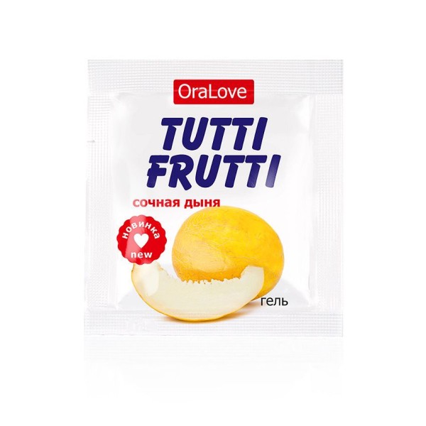 Пробник гель-смазки Tutti-frutti со вкусом сочной дыни - 4 гр