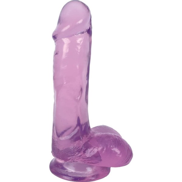 Фиолетовый гелевый фаллоимитатор Slim Stick with Balls - 15,2 см