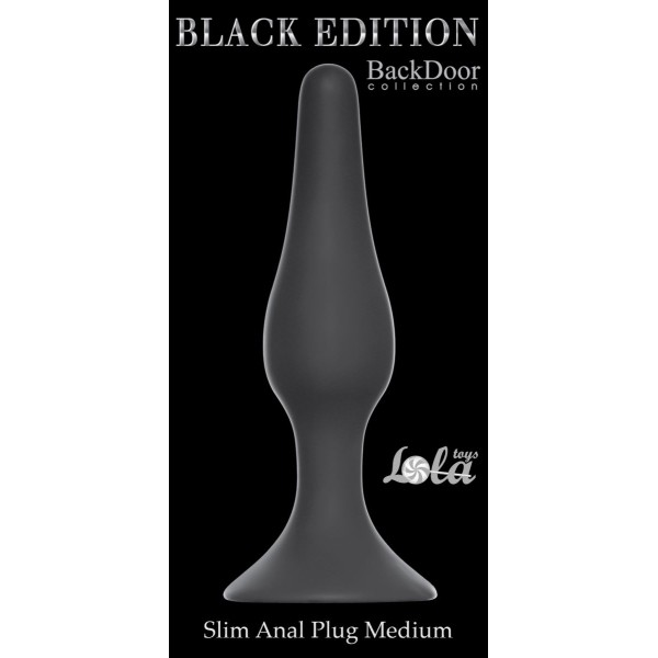 Чёрная анальная пробка Slim Anal Plug Medium - 11,5 см