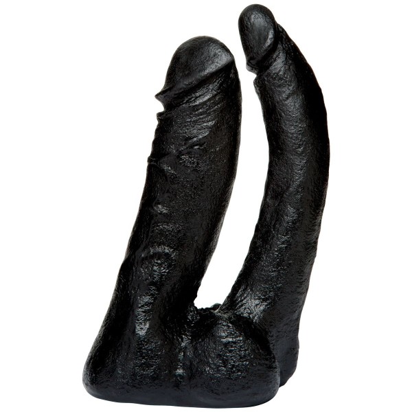 Черная насадка-фаллоимитатор для двойной стимуляции Double Penetrator - 16 см