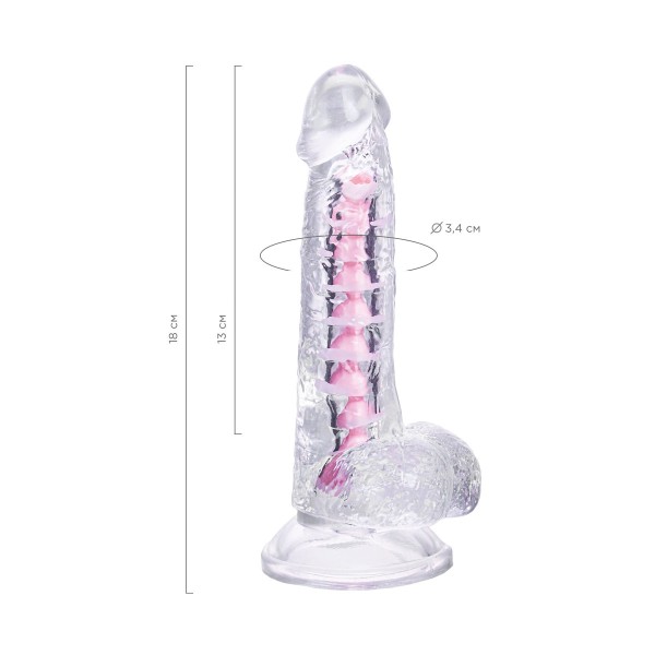 Прозрачный гибкий фаллоимитатор Paret - 18 см