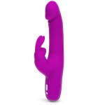Фиолетовый перезаряжаемый вибратор Rabbit Slimline Curve Rechargeable - 24 см