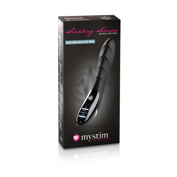 Вибратор с электростимуляцией Sizzling Simon Black Edition - 27 см