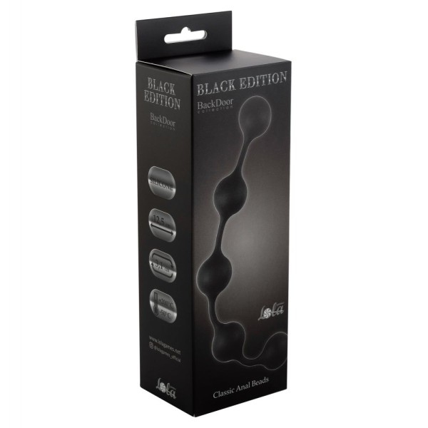 Чёрная анальная цепочка Classic Anal Beads - 31,5 см