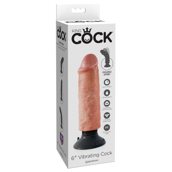 Вибромассажер-реалистик 6  Vibrating Cock - 17,8 см