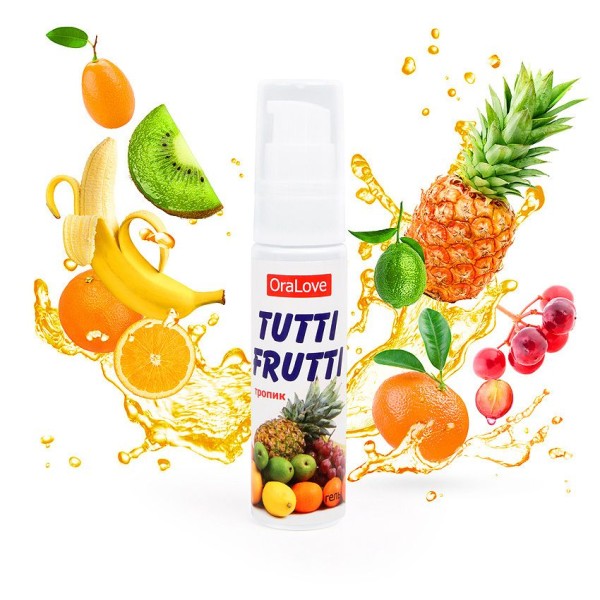 Гель-смазка Tutti-frutti со вкусом тропических фруктов - 30 гр