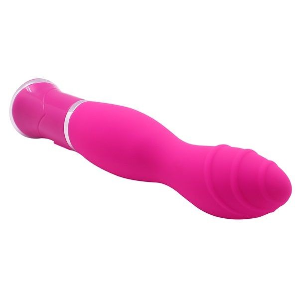 Розовый вибратор ECSTASY Rippled Vibe - 19,5 см