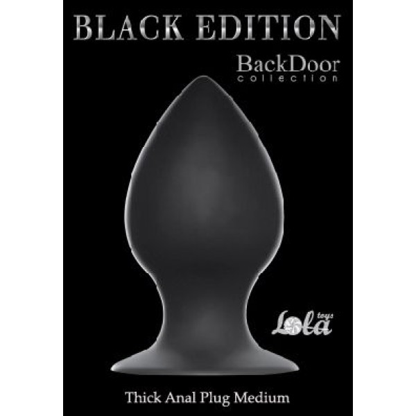 Чёрная анальная пробка Thick Anal Plug Medium - 9,5 см