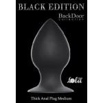 Чёрная анальная пробка Thick Anal Plug Medium - 9,5 см