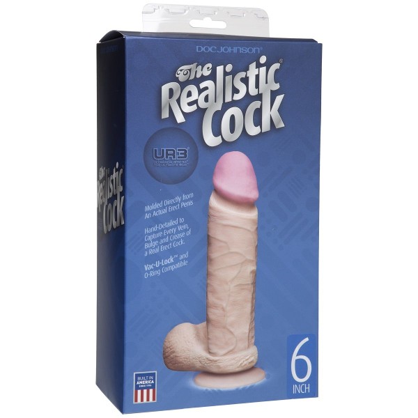 Реалистичный фаллоимитатор The Realistic Cock ULTRASKYN 6” на присоске - 17,3 см