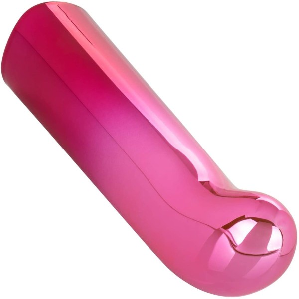 Розовый изогнутый мини-вибромассажер Glam G Vibe - 12 см