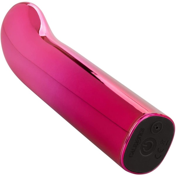 Розовый изогнутый мини-вибромассажер Glam G Vibe - 12 см