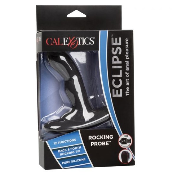 Чёрный вибромассажер простаты Eclipse Rocking Probe - 11,5 см
