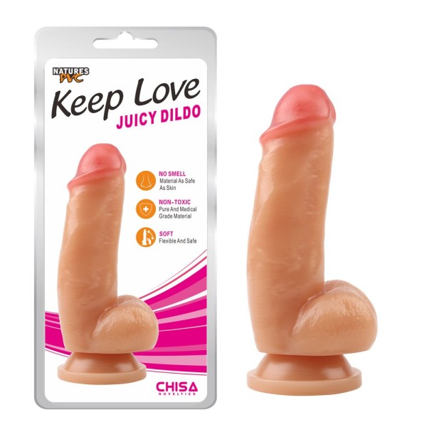 Телесный фаллоимитатор Juicy Dildo - 18 см