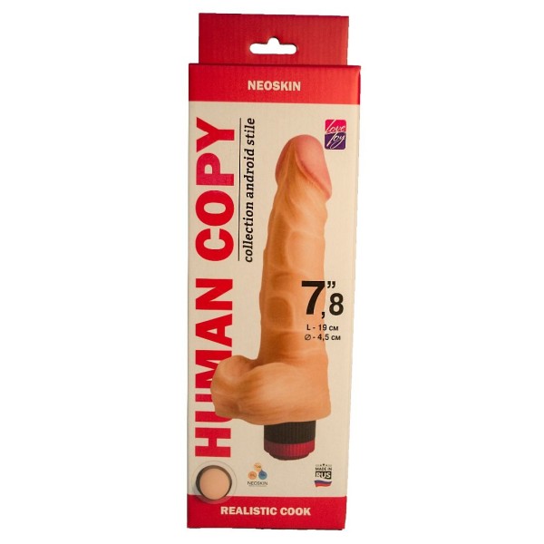 Телесный вибромассажёр HUMAN COPY 7,8  - 19 см