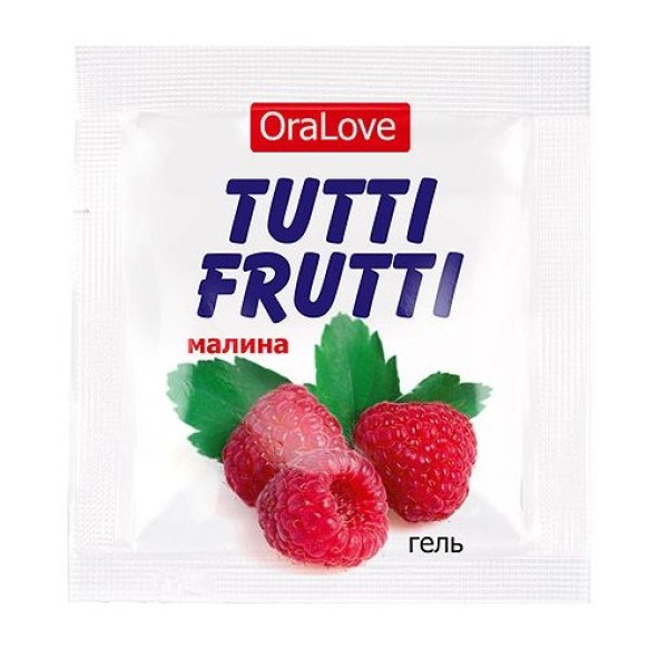 Пробник гель-смазки Tutti-frutti с малиновым вкусом - 4 гр
