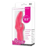 Розовый вибратор со стимулятором клитора MATES FANTASY RECHARGE VIBRATOR - 17 см