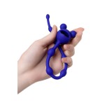 Синяя силиконовая анальная цепочка Froggy - 27,4 см