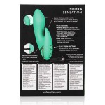 Зеленый вибромассажер-кролик Sierra Sensation - 15 см