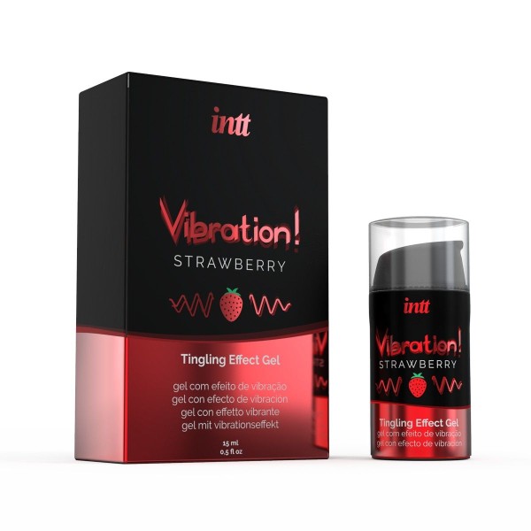 Жидкий интимный гель с эффектом вибрации Vibration! Strawberry - 15 мл