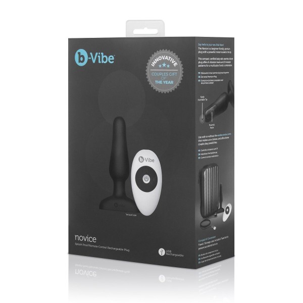 Анальная вибропробка чёрного цвета NOVICE REMOTE CONTROL PLUG BLACK - 10,2 см