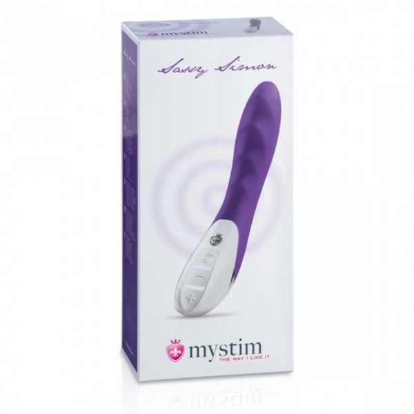 Фиолетовый вибратор Mystim Sassy Simon - 27 см