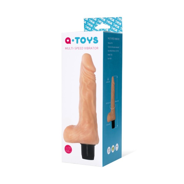 Телесный мультискоростной вибратор-реалистик A-toys - 19,8 см