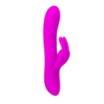 Вибратор с зайчиком-стимулятором клитора Dylan - 21,3 см