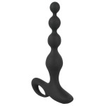 Черная анальная цепочка с вибрацией Rechargeable Anal Beads - 20 см