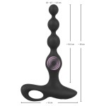 Черная анальная цепочка с вибрацией Rechargeable Anal Beads - 20 см