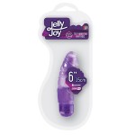 Фиолетовый вибромассажёр JELLY JOY 6INCH 10 RHYTHMS - 15 см