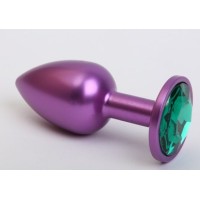 Фиолетовая анальная пробка с зеленым стразом - 7,6 см. Фиолетовая анальная пробка с зеленым стразом - 7,6 см.