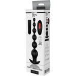 Черный анальный вибромассажер REMOTE GRADUATING BEADS - 20,7 см