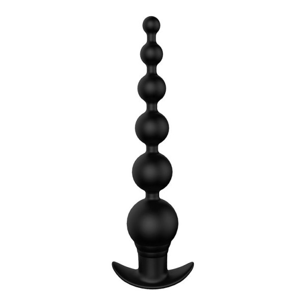 Черный анальный вибромассажер REMOTE GRADUATING BEADS - 20,7 см