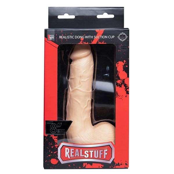 Телесный фаллоимитатор REALSTUFF 8INCH DONG WITH SUCTION CUP - 20 см
