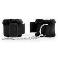 Черные наручники на регулируемых пряжках Черные наручники на регулируемых пряжках