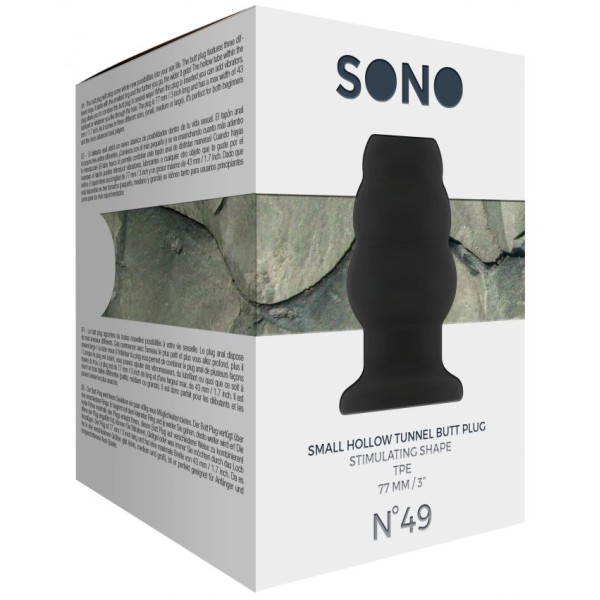 Чёрная анальная пробка с тоннелем №49 Small Hollow Tunnel Butt Plug 3 Inch - 7,7 см