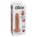 Телесный необрезанный фаллоимитатор на присоске 6  Uncut Cock - 16,5 см