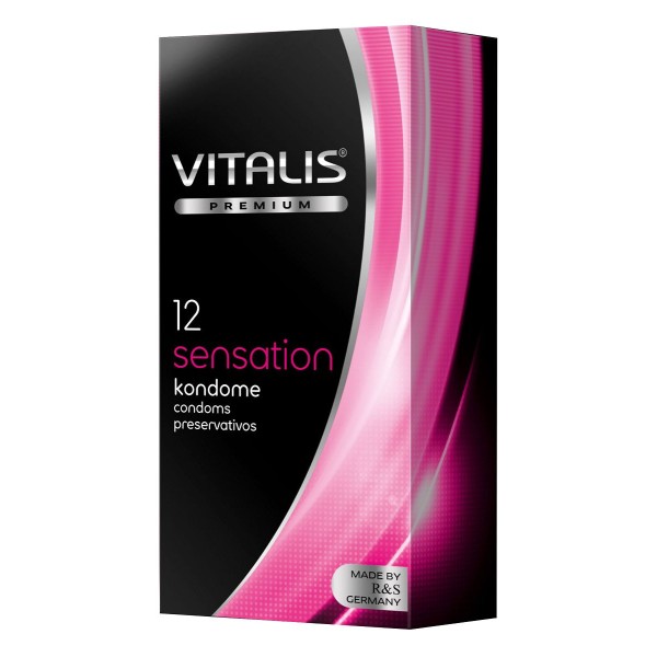 Презервативы VITALIS PREMIUM sensation с пупырышками и кольцами - 12 шт