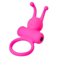 Розовое эрекционное виброкольцо с рожками Розовое эрекционное виброкольцо с рожками