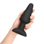 Большая чёрная вибропробка Rimming Plug XL - 16 см