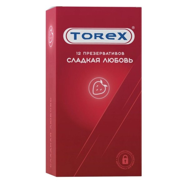 Презервативы Torex  Сладкая любовь  с ароматом клубники - 12 шт