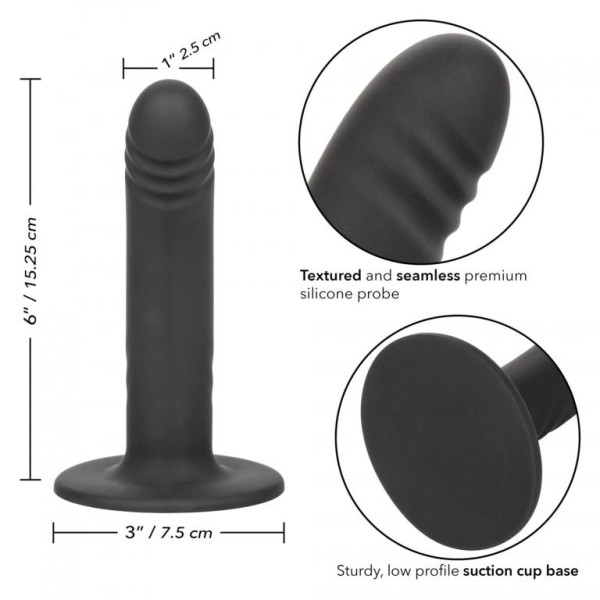 Черный анальный стимулятор 6” Ridged Probe - 15,25 см