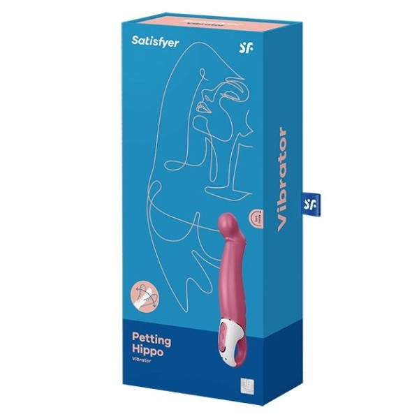 Вибратор Satisfyer Petting Hippo с загнутым кончиком - 22,9 см