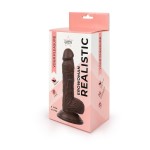 Коричневый реалистичный фаллоимитатор Erowoman на присоске - 18 см