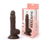 Коричневый реалистичный фаллоимитатор Erowoman на присоске - 18 см