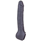 Чёрная фаллическая насадка BLACK BENT 3 - 22 см